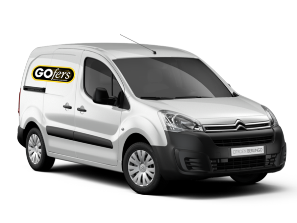 Small silver Citroen van with GOfers logo on the side.