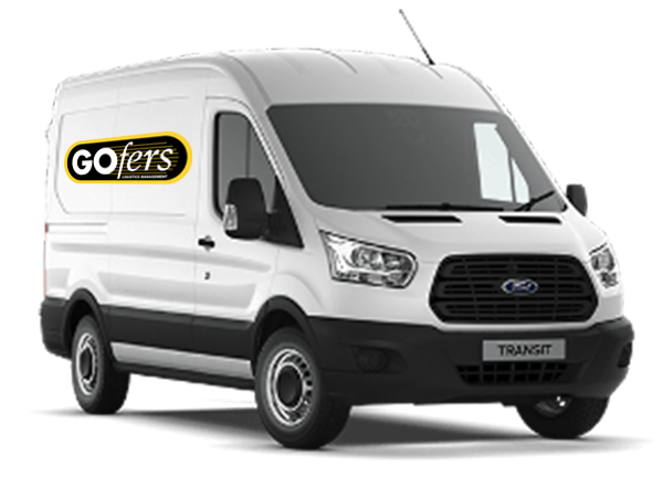 White transit van with GOfers logo on the side.