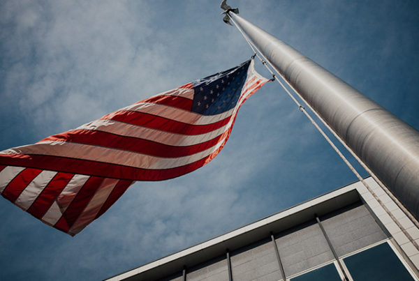 American flag on a pole.