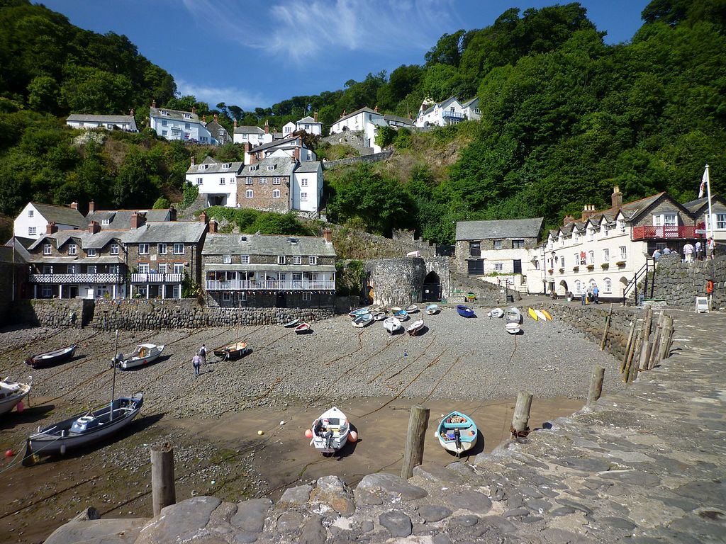 Clovelly Harbour on a sunny day.