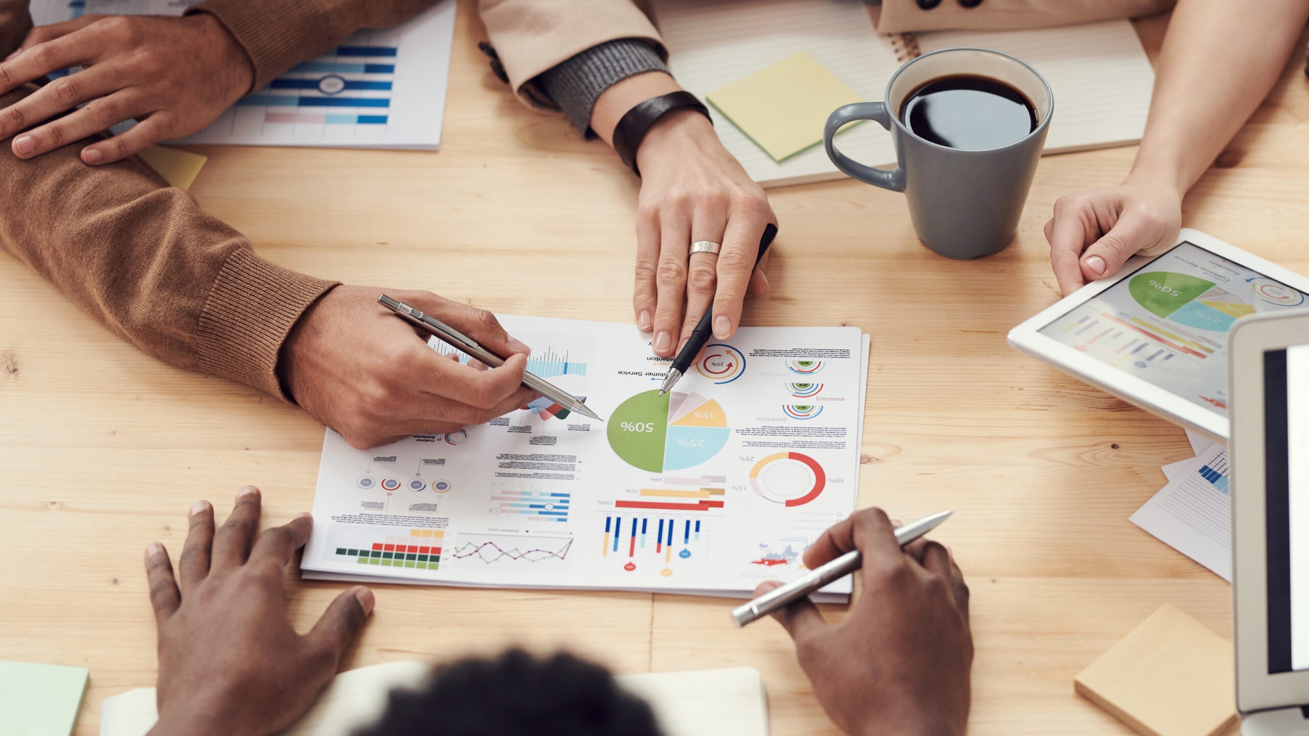 Meeting with statistics sheet